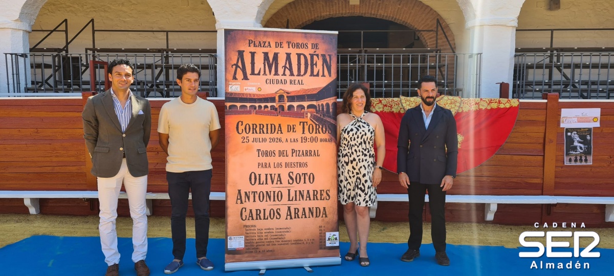Presentado el cartel de la corrida de toros de la Feria de Almadén